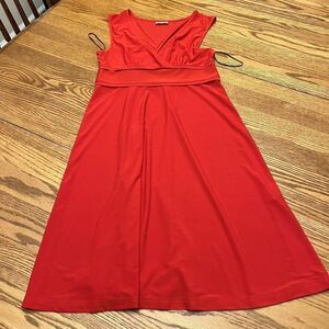 Leona Edmiston Red dress women’s size 6 sleeveless faux wrap Top
